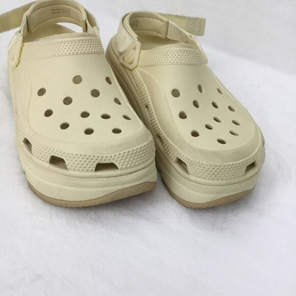 CROCS Classic Mega Crush Clog Ivory Bone Unisex Platform Sandal Sz 8 M 10 W - Picture 2 of 10